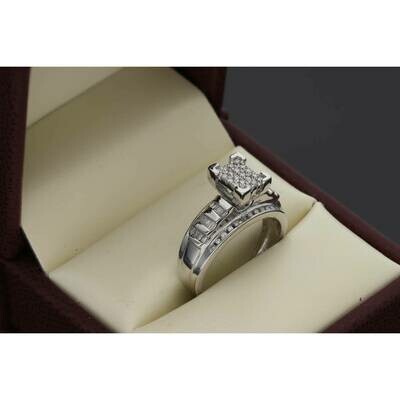 10 Karat White Gold 0.50 Ctw Diamond Cinderella Ring Size 7 W:4.75#RG4377W