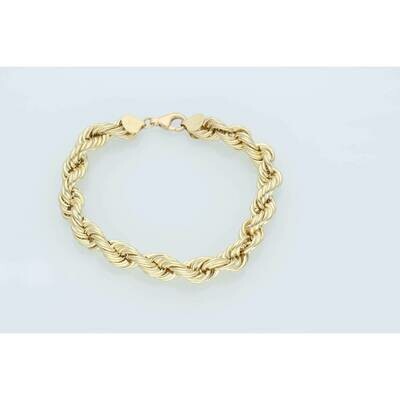 10 Karat Gold Rope Bracelet 7.5mm 8
