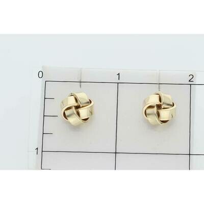 10 Karat Gold Plain Knots Earrings W: 2.1gr ~