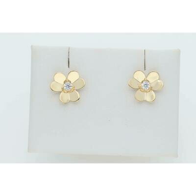 14 karat Gold Flower Earrings W:1.8