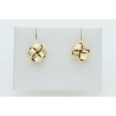10 Karat Gold Plain Knots Earrings W: 2.1gr ~