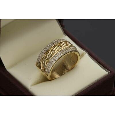 14 Karat Gold Cz Cuban Link Ring S:10 W:11.4 14 Karat Gold Cz Cuban Link Ring S:10 W:11.4