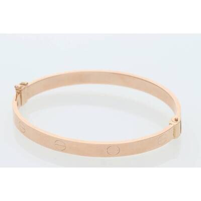 14 Karat Gold Rose Screw Bangle 5.8mm 8 14 Karat Gold Rose Screw Bangle 5.8mm 8