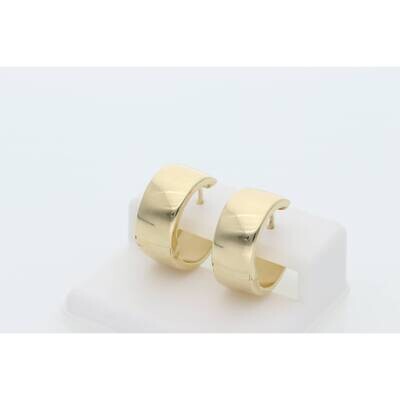 14 Karat Gold Wide Plain Hoops Earring W:3.5 14 Karat Gold Wide Plain Hoops Earring W:3.5
