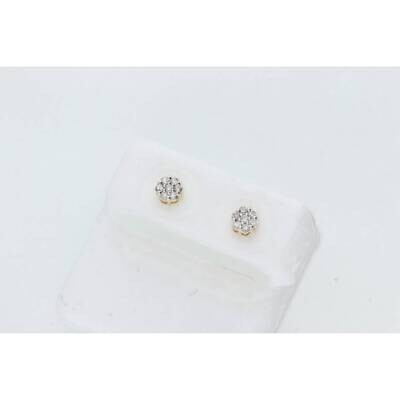 10 Karat Gold YG DN 0.27CTW M20 Diamond Flower Earring 10 Karat Gold YG DN 0.27CTW M20 Diamond Flower Earring