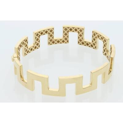 14 Karat Gold Maze Bangle 13.5mm 7.5 14 Karat Gold Maze Bangle 13.5mm 7.5