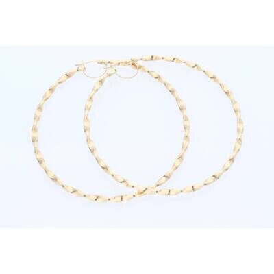 14 Karat Gold Twist Hoops Earring W:6 14 Karat Gold Twist Hoops Earring W:6