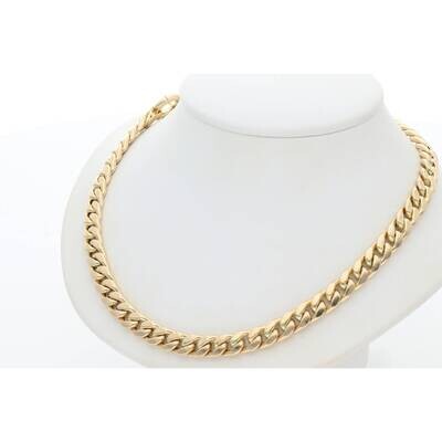 14 Karat Gold Plain Cuban Link Necklaces 6.2mm 17 14 Karat Gold Plain Cuban Link Necklaces 6.2mm 17