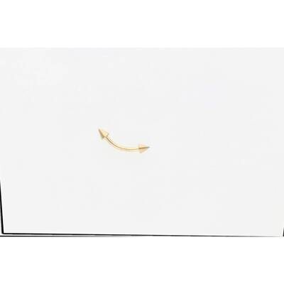 14 Karat Gold Eyebrow 16G Curve W/Arrows 14 Karat Gold Eyebrow 16G Curve W/Arrows