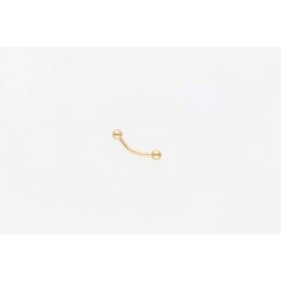 14 Karat Gold Eyebrow 16G Curve W/Balls 14 Karat Gold Eyebrow 16G Curve W/Balls