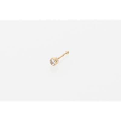 14 Karat Gold Nose ER Pin BZL Cz 2M RD 14 Karat Gold Nose ER Pin BZL Cz 2M RD
