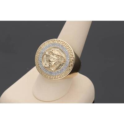 10 Karat Gold 1/3ctw Diamond Mens Medusa Ring S:9.5 W:13.4 10 Karat Gold 1/3ctw Diamond Mens Medusa Ring S:9.5 W:13.4