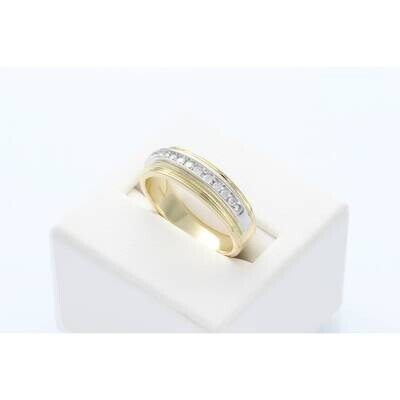 10 Karat Gold 0.25ctw Diamond Two Tone Ring S:10 W:6.3 10 Karat Gold 0.25ctw Diamond Two Tone Ring S:10 W:6.3