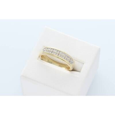 10 Karat Gold 0.35ctw Diamond Two Line Band Ring S:10 W:4.3