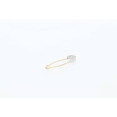 14 Karat Gold Cz Safety Pin Cartilage Two Tone 14 Karat Gold Cz Safety Pin Cartilage Two Tone