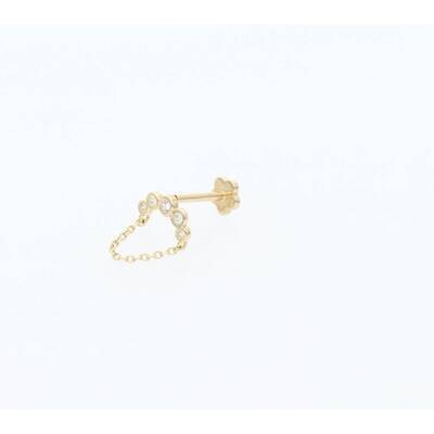 14 Karat Gold Cz Crawler Chain Dangling Cartilage 14 Karat Gold Cz Crawler Chain Dangling Cartilage