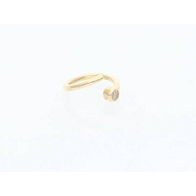 14 Karat Gold Cz Bezel Nose Hoops 