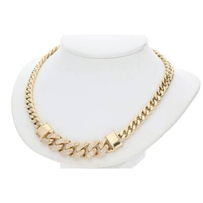 10k Gold Thin Wide Cuban Link necklace 6.3 x 11.3 x 18 W:20