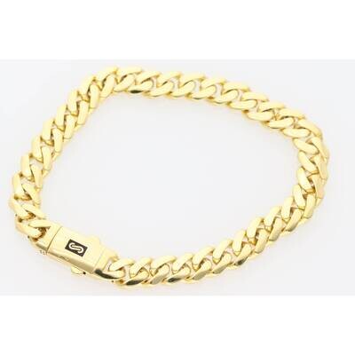 10 karat Gold Cuban Link Monaco Bracelet 7 Millimeters