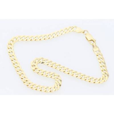 14K Solid Gold Italian Curb Anklet
