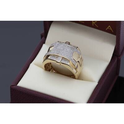 10K 0.50 ctw Diamond Square Men's Ring S:10 W:7.9 10K 0.50 ctw Diamond Square Men's Ring S:10 W:7.9