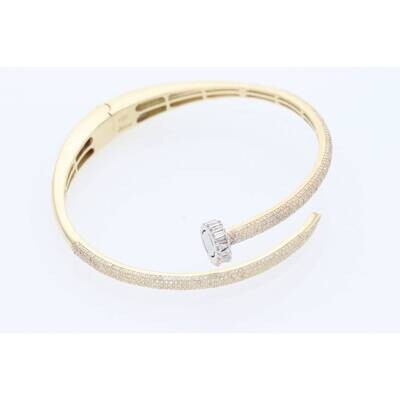 10K Gold 1.75 ctw Diamond Nail Bangle 8 10K Gold 1.75 ctw Diamond Nail Bangle 8