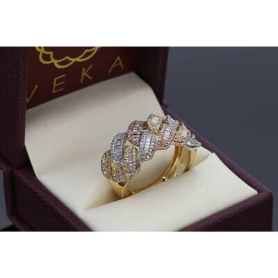 10K G & 0.90 ctw Bag Diam Cuban Ring S:10 W:8.7 10K G & 0.90 ctw Bag Diam Cuban Ring S:10 W:8.7