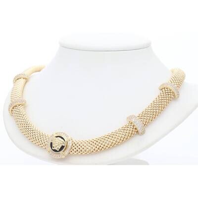 14 karat Gold popCorn Medusa Necklace 8.3x17 W:33.4 14 karat Gold popCorn Medusa Necklace 8.3x17 W:33.4