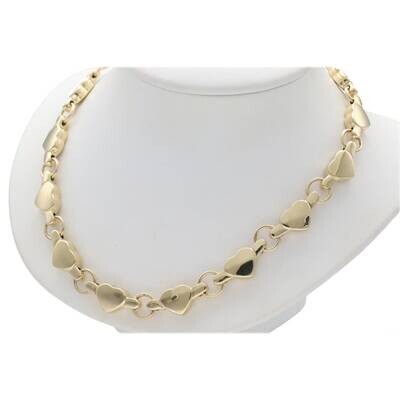 14K Gold Heart Necklace 8.3 x 17 W:15 14K Gold Heart Necklace 8.3 x 17 W:15