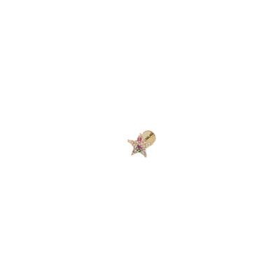 14K Gold Cz Star W: 0.3
