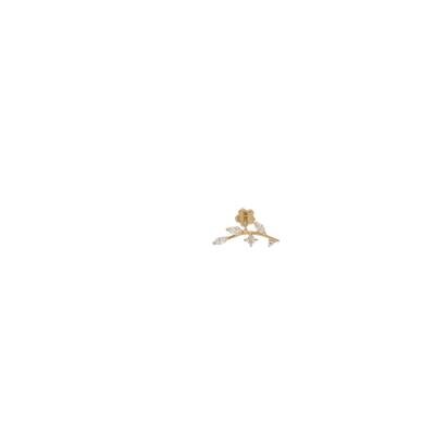 14K Gold Cz Thin branch Piercing W:0.3 14K Gold Cz Thin branch Piercing W:0.3