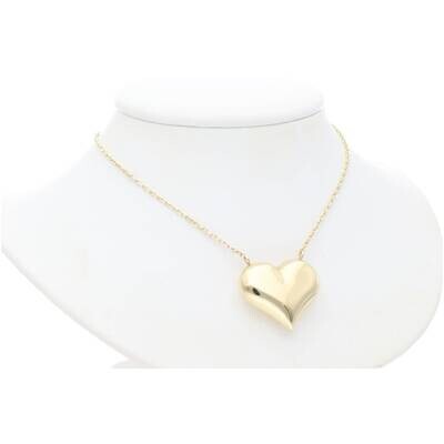 10K Gold Heart Necklace 0.9x17.5
