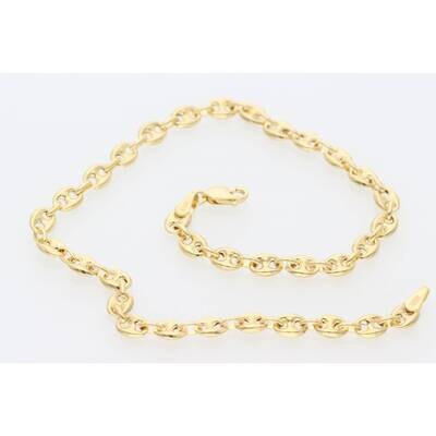 14K Gold Puff Mariner Anklet 3.7x10 W:4.9 14K Gold Puff Mariner Anklet 3.7x10 W:4.9