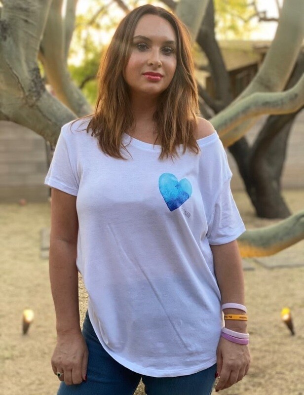 Bigger than the whole sky. Wide shoulder flowy tee xs-2xl