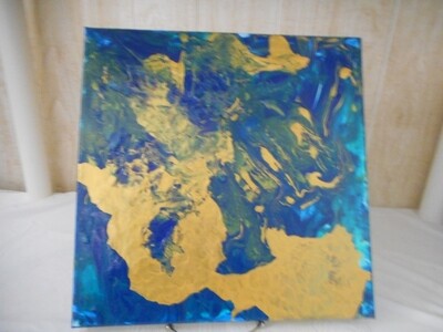 12&quot;x 12&quot; Fluid Art on Stretched Canvas