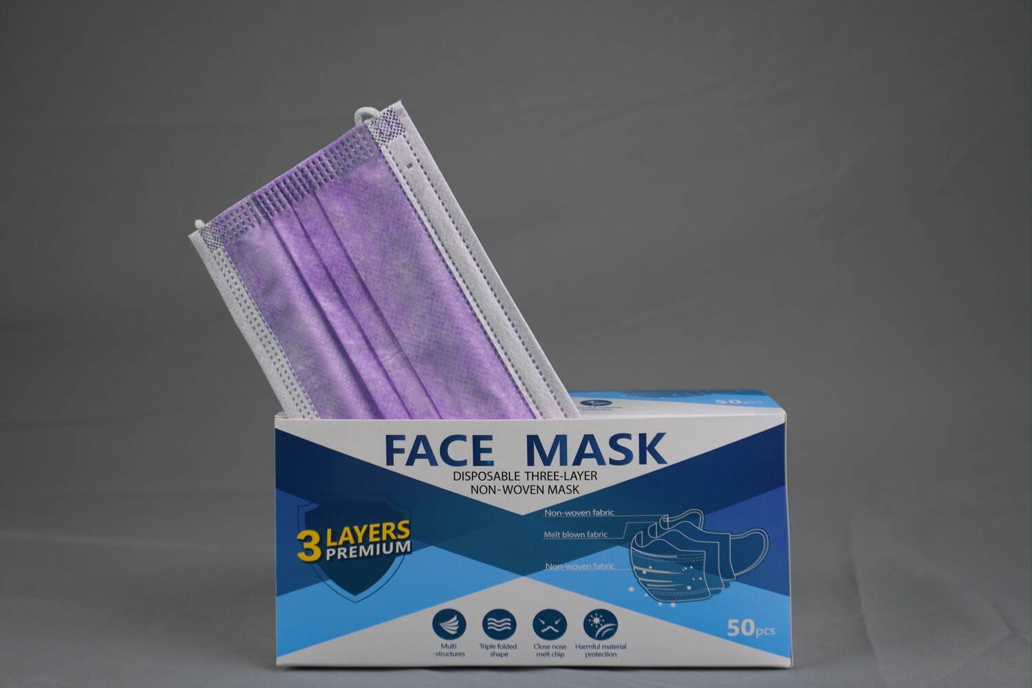 Disposable Purple Face Mask 3ply Disposable Purple Face Mask 3ply