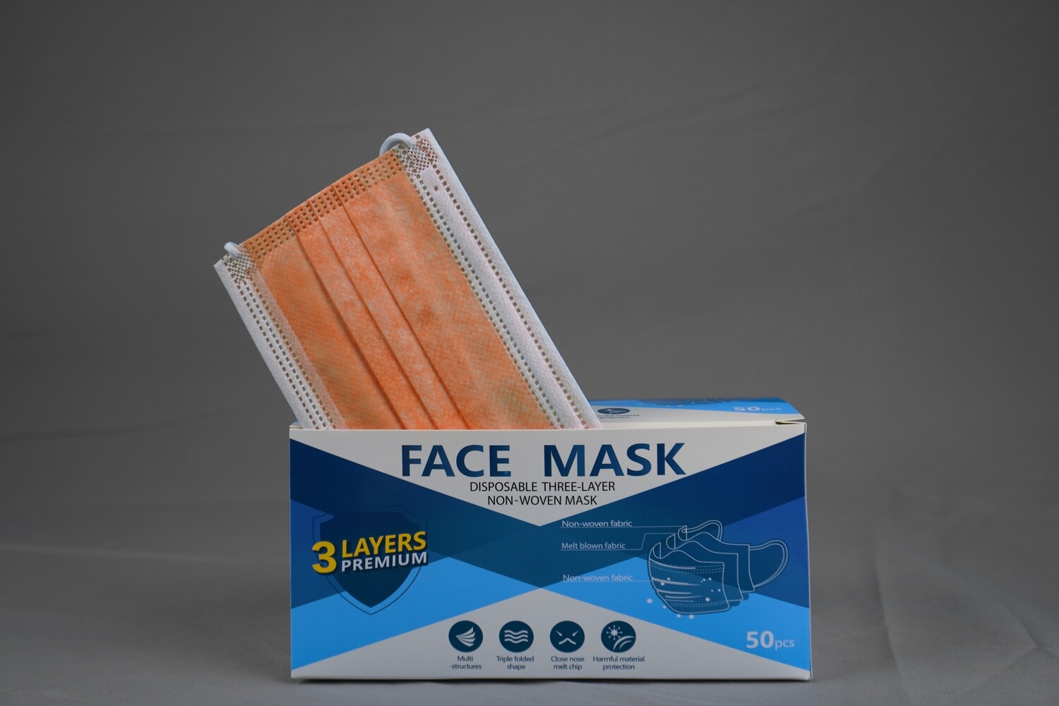 Disposable Orange Face Mask 3ply Disposable Orange Face Mask 3ply