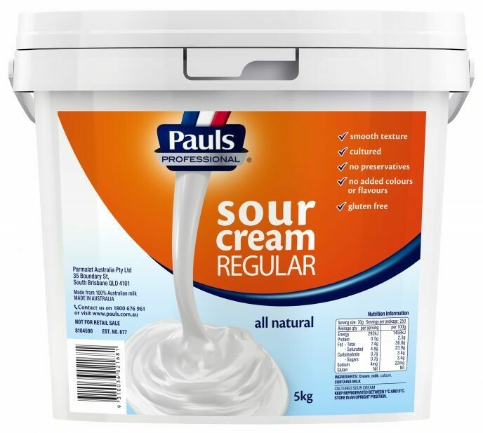 Pauls Professional Regular Sour Cream | 5kg Bucket