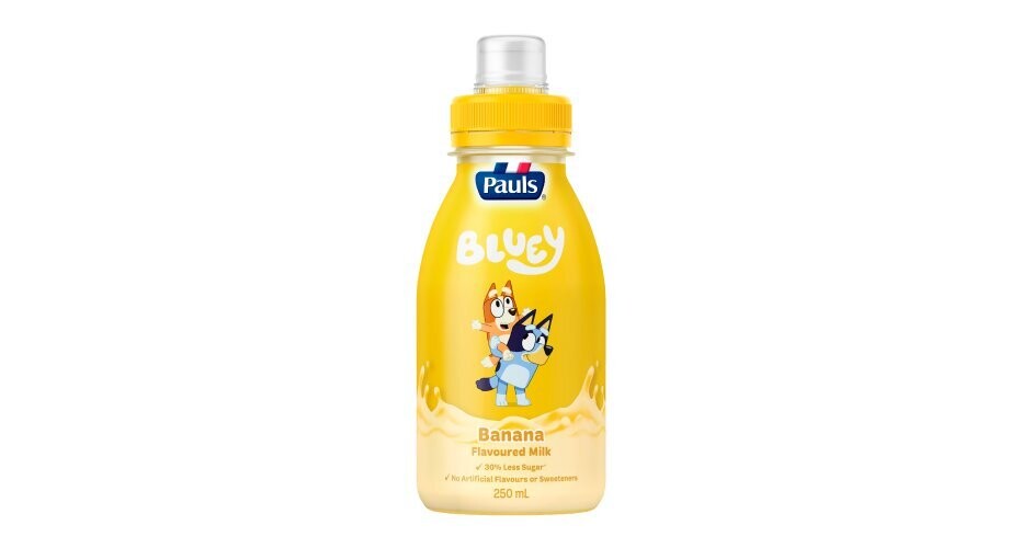 Pauls Bluey Flavoured Milk Banana, SIZE: 250ml