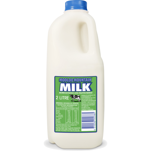 Mooloo Mountain Milk Full Cream 2L, SIZE: 2L