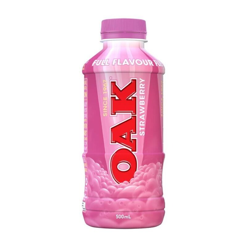 OAK UHT Flavoured Milk Strawberry 6x500mL