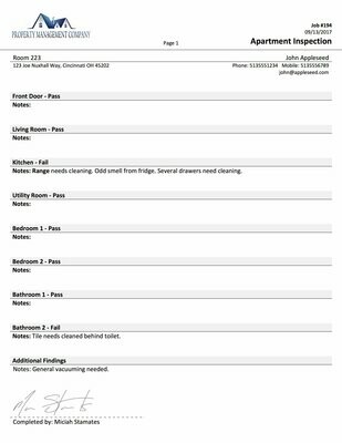 Inspection Form - CUSTOMIZABLE