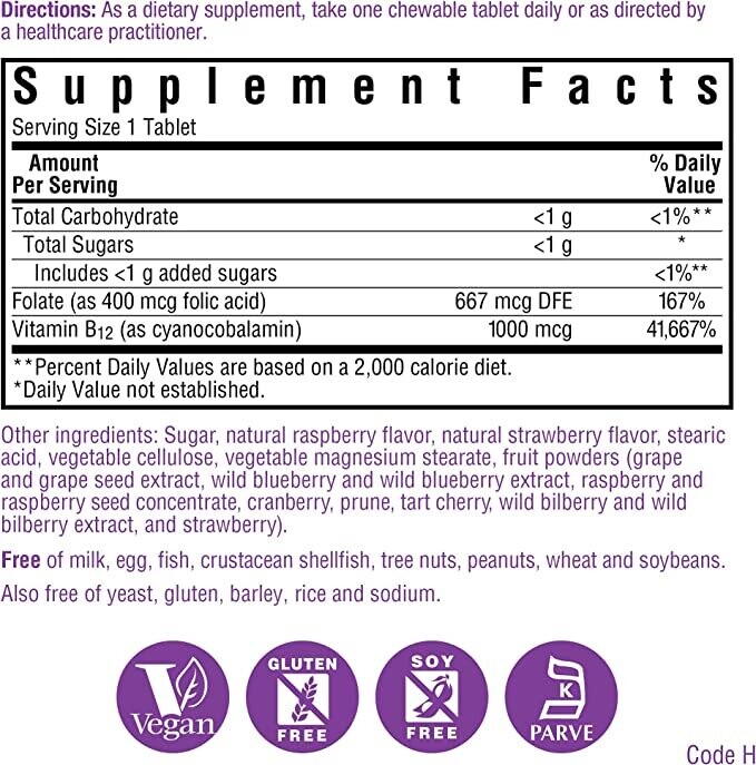 Vitamin B12 + Folic Acid Chewables