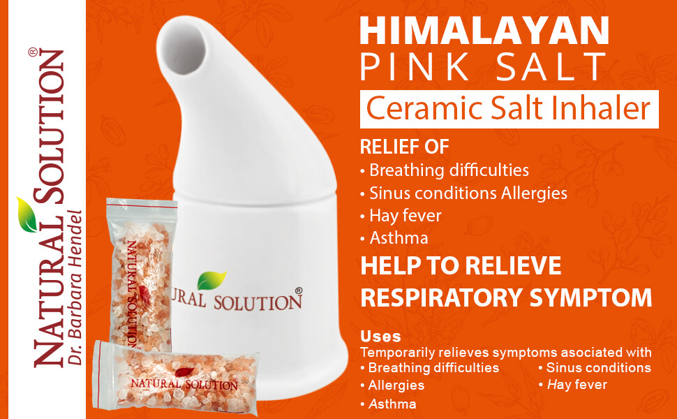 Natural Solution Himalayan Pink Salt Ceramic Salt Inhaler with Nasal inhaler