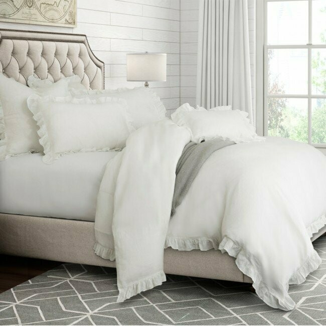 Edredón King de 7 piezas Cherry Hill blanco