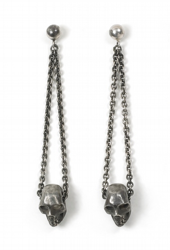 Chained skull earrings
