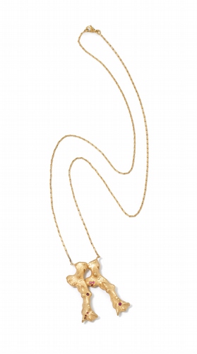 Double twig coral necklace