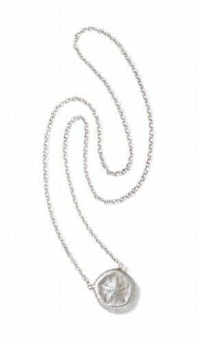 Silver flower coral necklace