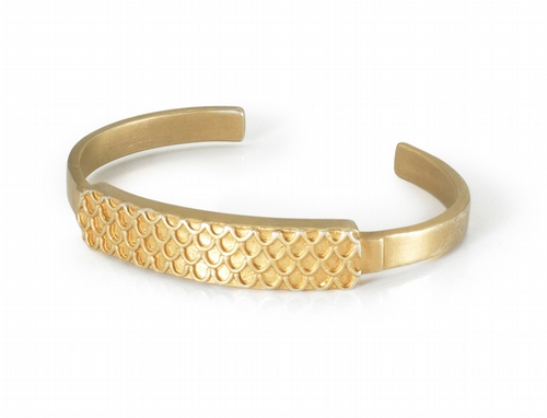 Gold snakeskin cuff