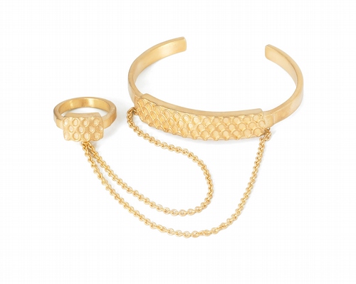 Snakeskin bangle to ring